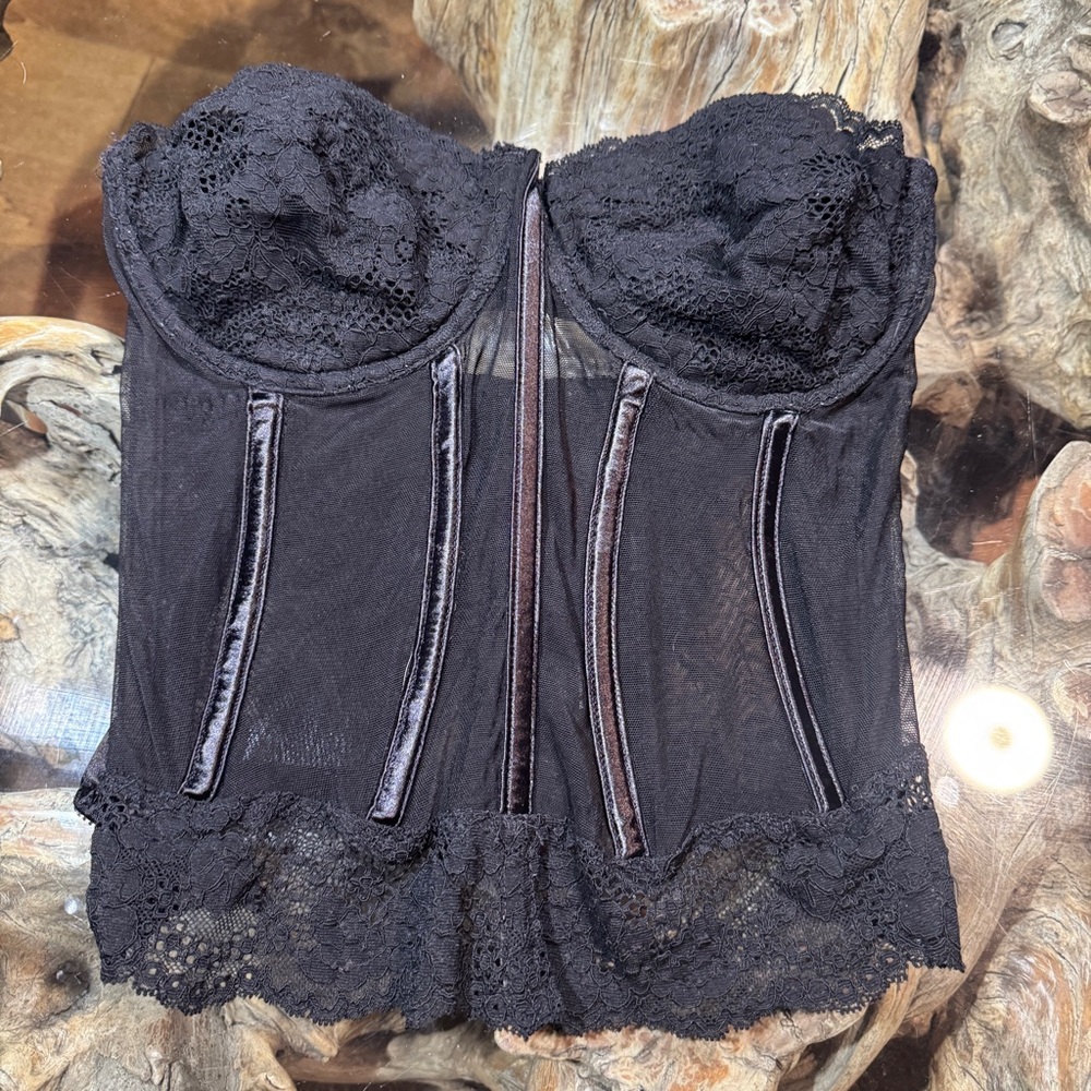 Black Lace Bustier Corset Top